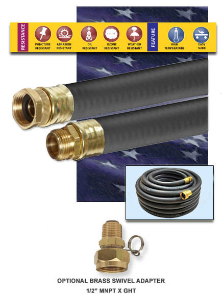 RW1 Contractor Grade Rubber Water Hose Assembly